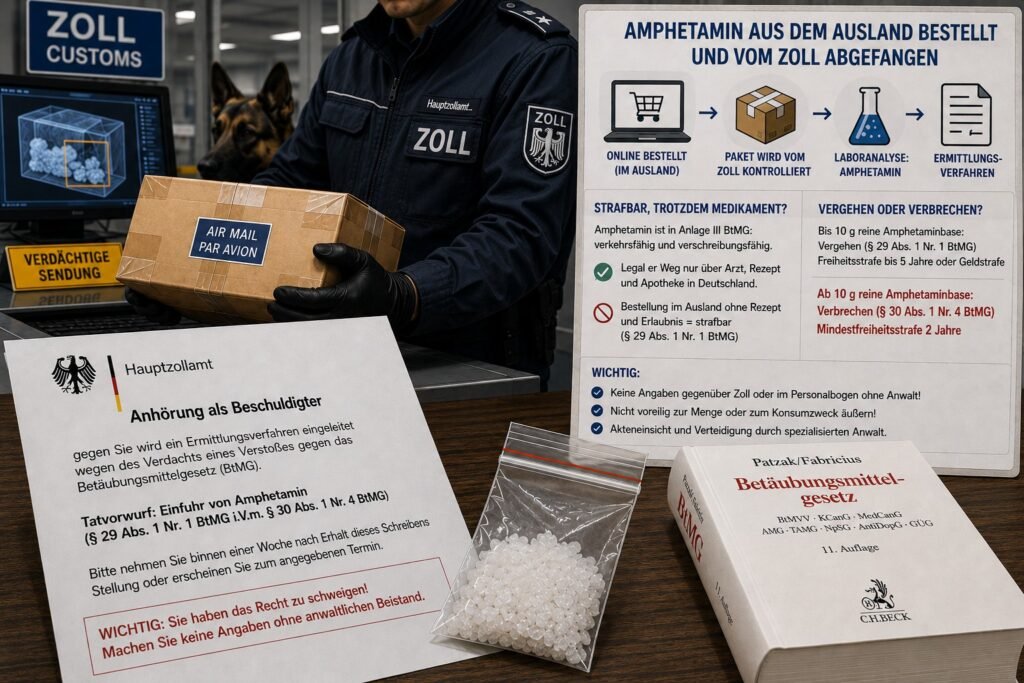 Amphetamin Zoll Kontrolle – sichergestelltes Speed beim Hauptzollamt
