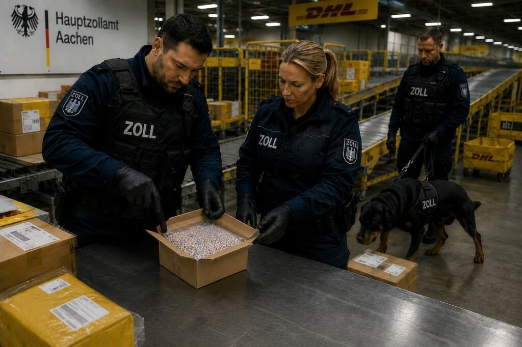 MDMA Zoll Kontrolle – sichergestellte Ecstasy-Tabletten beim Hauptzollamt