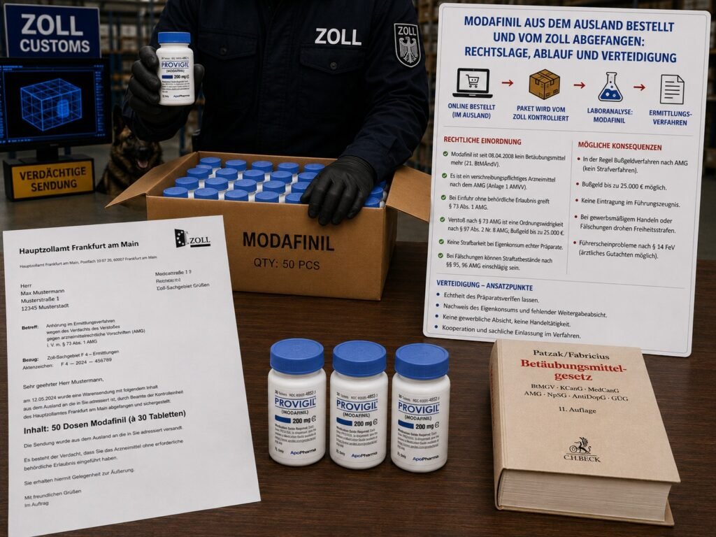 Modafinil Zoll Kontrolle – sichergestellte Tabletten beim Hauptzollamt