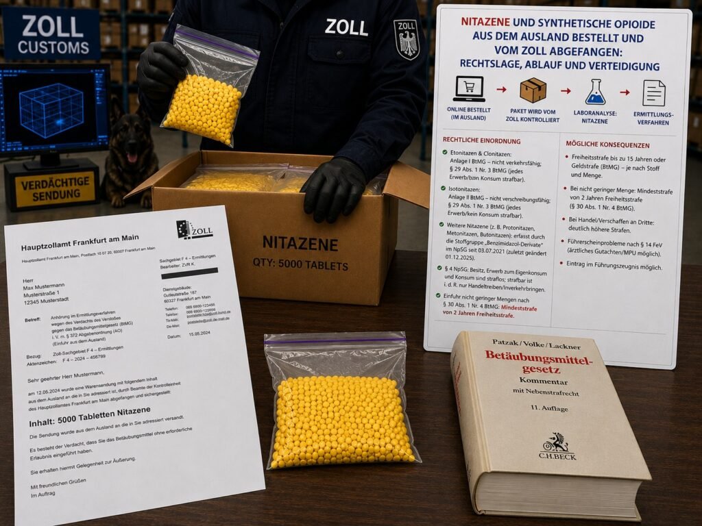 Nitazene Zoll Kontrolle – sichergestellte Tabletten beim Hauptzollamt