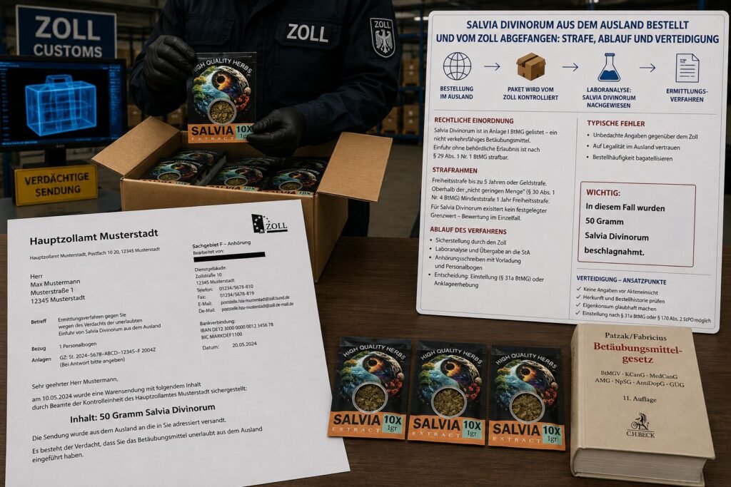 Salvia Divinorum Zoll Kontrolle – sichergestellte Blätter und Extrakt beim Hauptzollamt