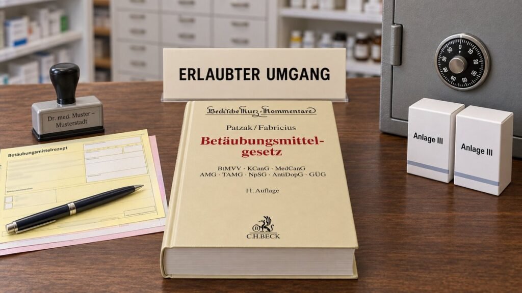 Erlaubter Umgang mit Betäubungsmitteln: Betäubungsmittelrezept, Kommentar zum Betäubungsmittelgesetz und BtM-Tresor in der Apotheke