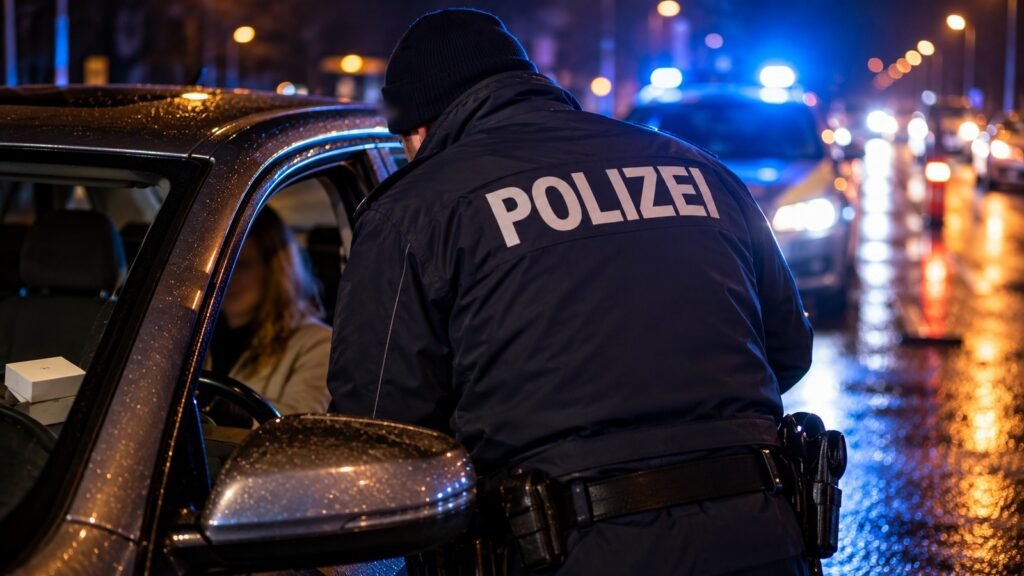 Antidepressiva am Steuer: Polizeibeamter kontrolliert nachts eine Fahrerin, Medikamentenschachtel im Wagen